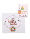 YouBella Designer Bracelet Rakhi and Greeting Card Combo Set for Brother Raksha Bandhan Gift for Brother (Style 3)